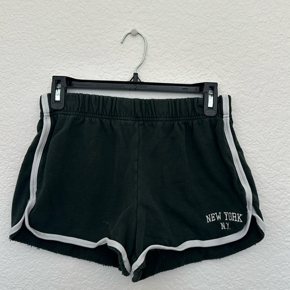 Brandy Melville, New York, green, and white Sweatshorts